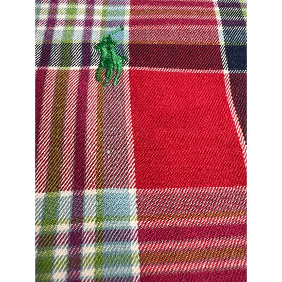 Ralph Lauren Blake Cotton Shirt  M Long Sleeve Button Up Red Multi Color Plaid - Picture 7 of 9